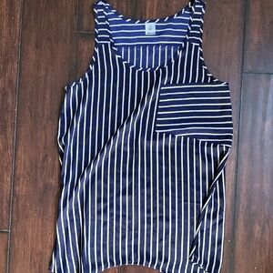 Abound Navy Blue and White Sleeveless Tank Top